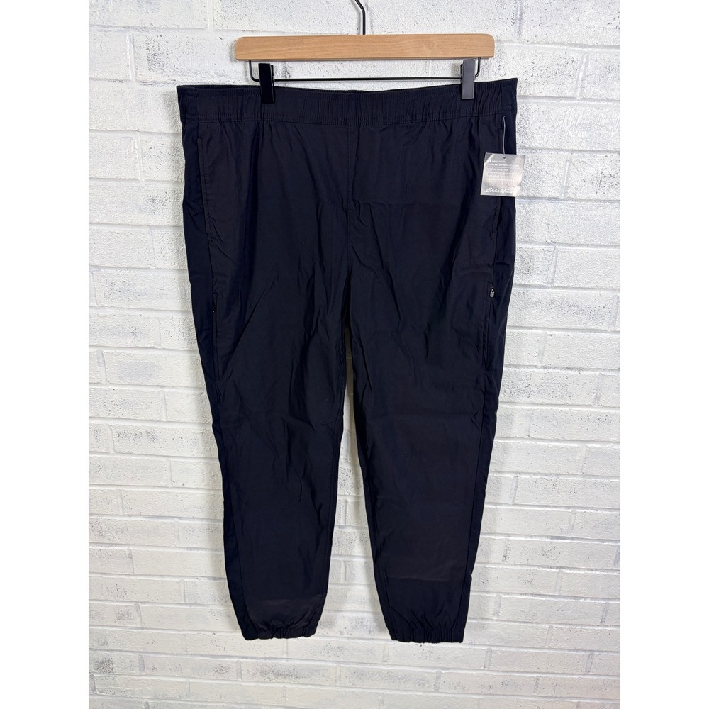 Eddie Bauer WR Guide Jogger Women 14 Black First Ascent Hiking Pants Stretch